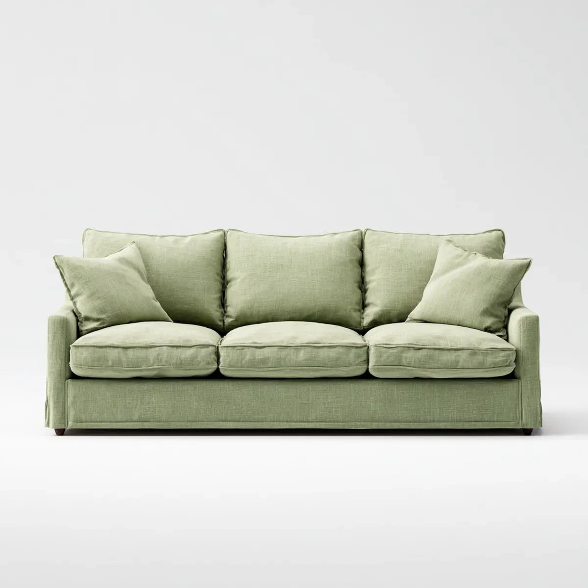 3-Sitzer Sofa Hellgrün 220 x 92 x 86 cm mit Polyesterbezug und Schaumstoffpolsterung
