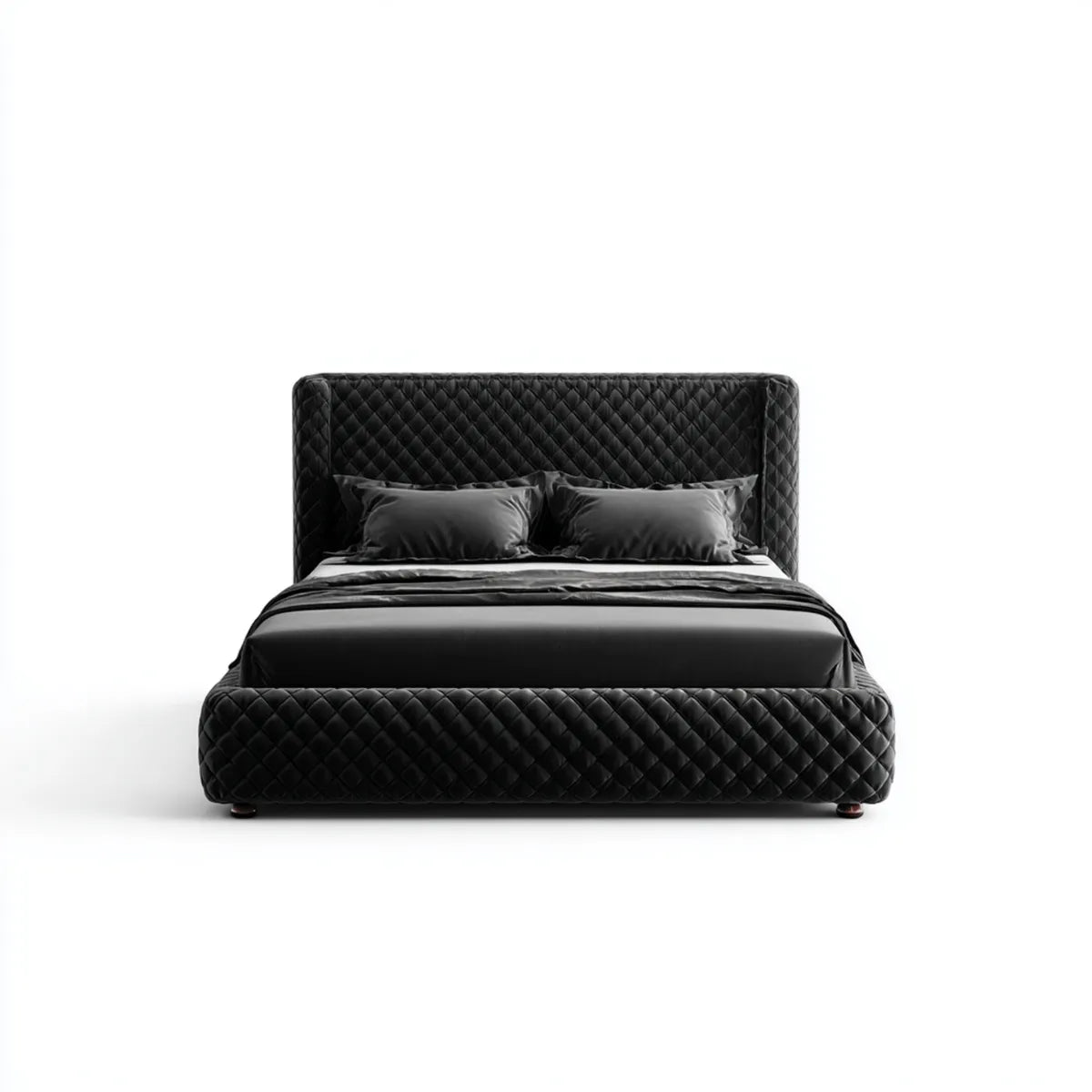 Polsterbett Doppelbett Schwarz 180 x 200 cm PU-Kunstleder Rechteckig
