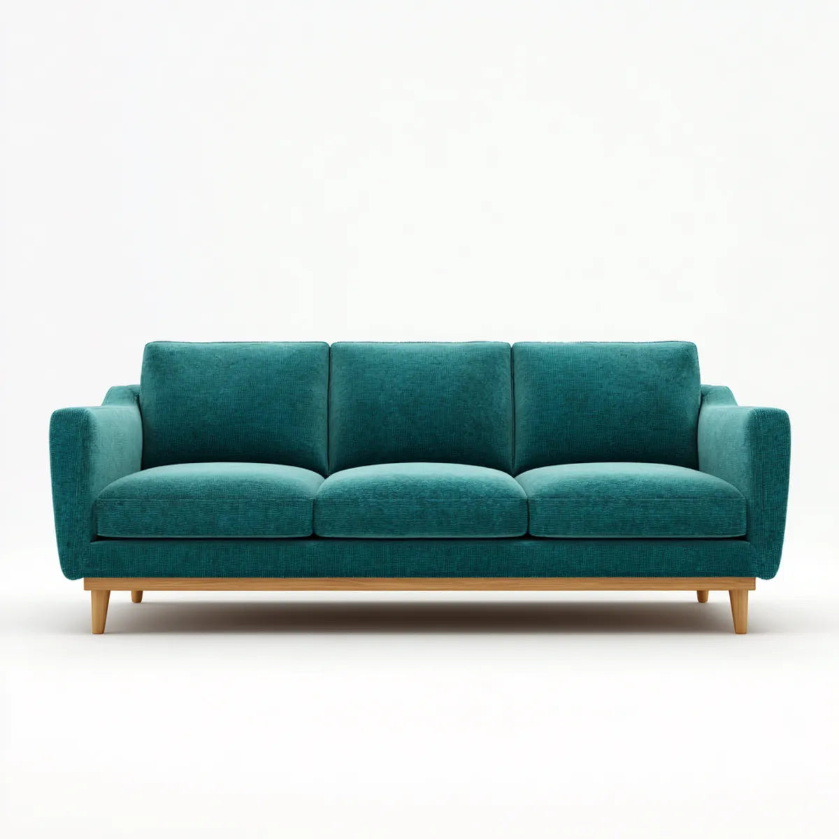 3-Sitzer Sofa Petrol 210 x 88 x 84 cm Polyester-Cordbezug mit Massivholzfüßen Rechteckig