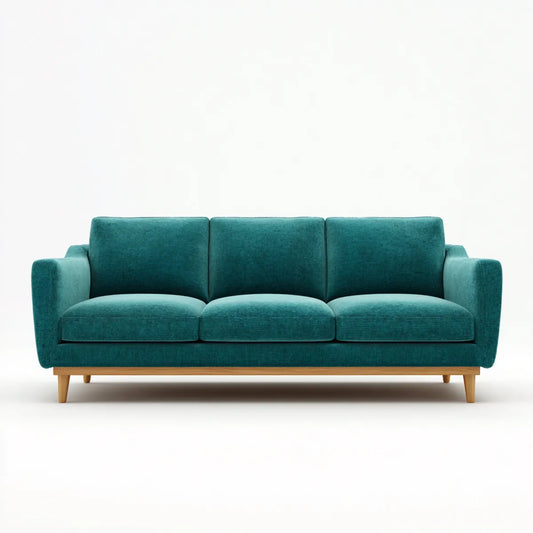 3-Sitzer Sofa Petrol 210 x 88 x 84 cm Polyester-Cordbezug mit Massivholzfüßen Rechteckig
