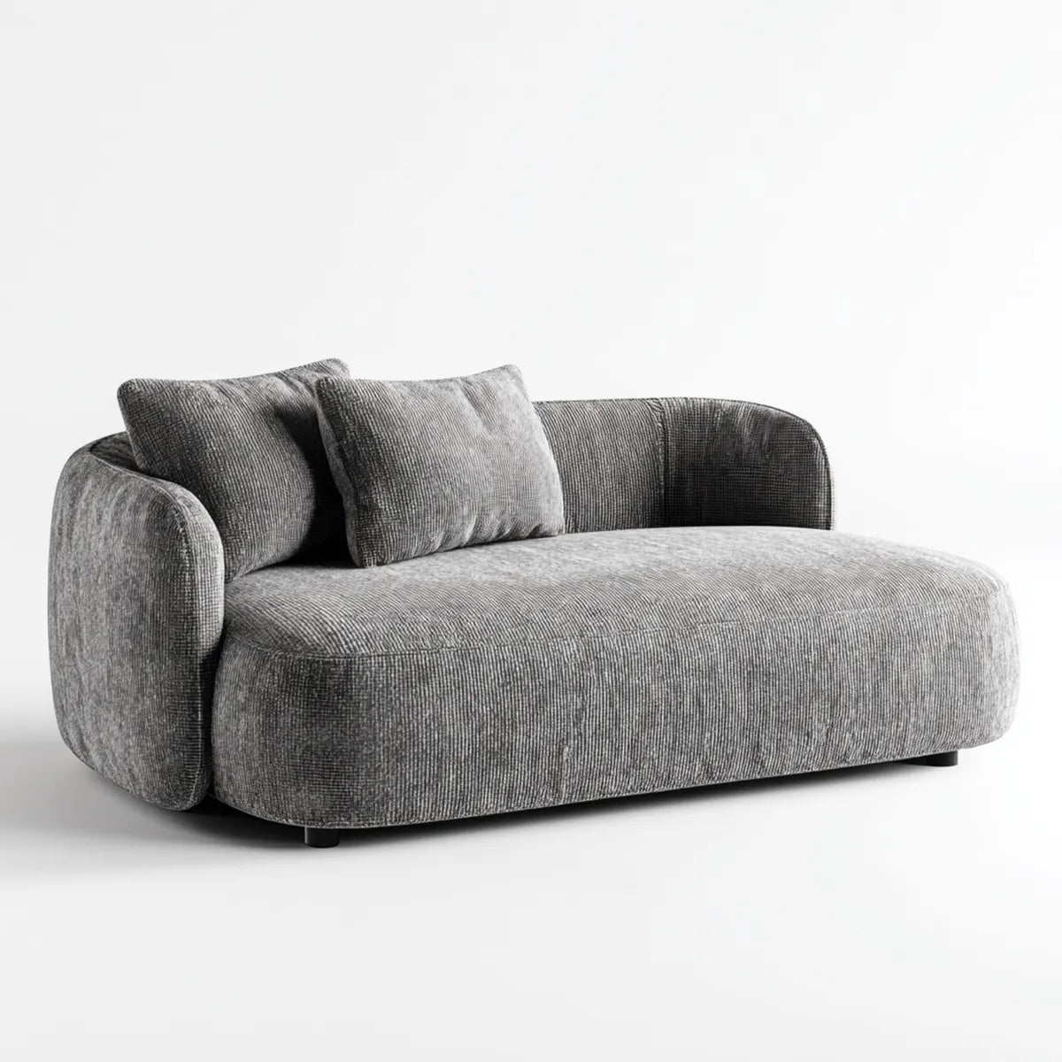 2-Sitzer-Sofa Grau 170 x 100 x 72 cm Polyester-Cord Abgerundete Form