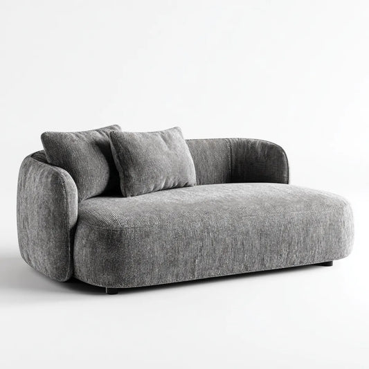 2-Sitzer-Sofa Grau 170 x 100 x 72 cm Polyester-Cord Abgerundete Form