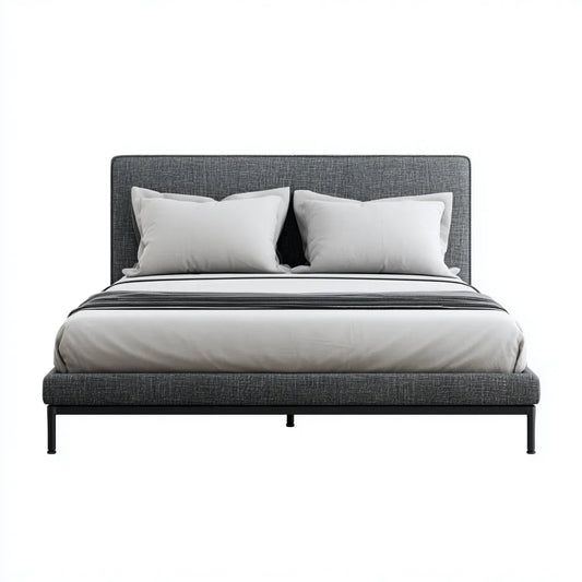 Polsterbett Doppelbett Dunkelgrau 160 x 200 cm Polyester Rechteckig