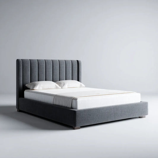 Polsterbett Doppelbett Dunkelgrau 160 x 200 cm Polyester Rechteckig