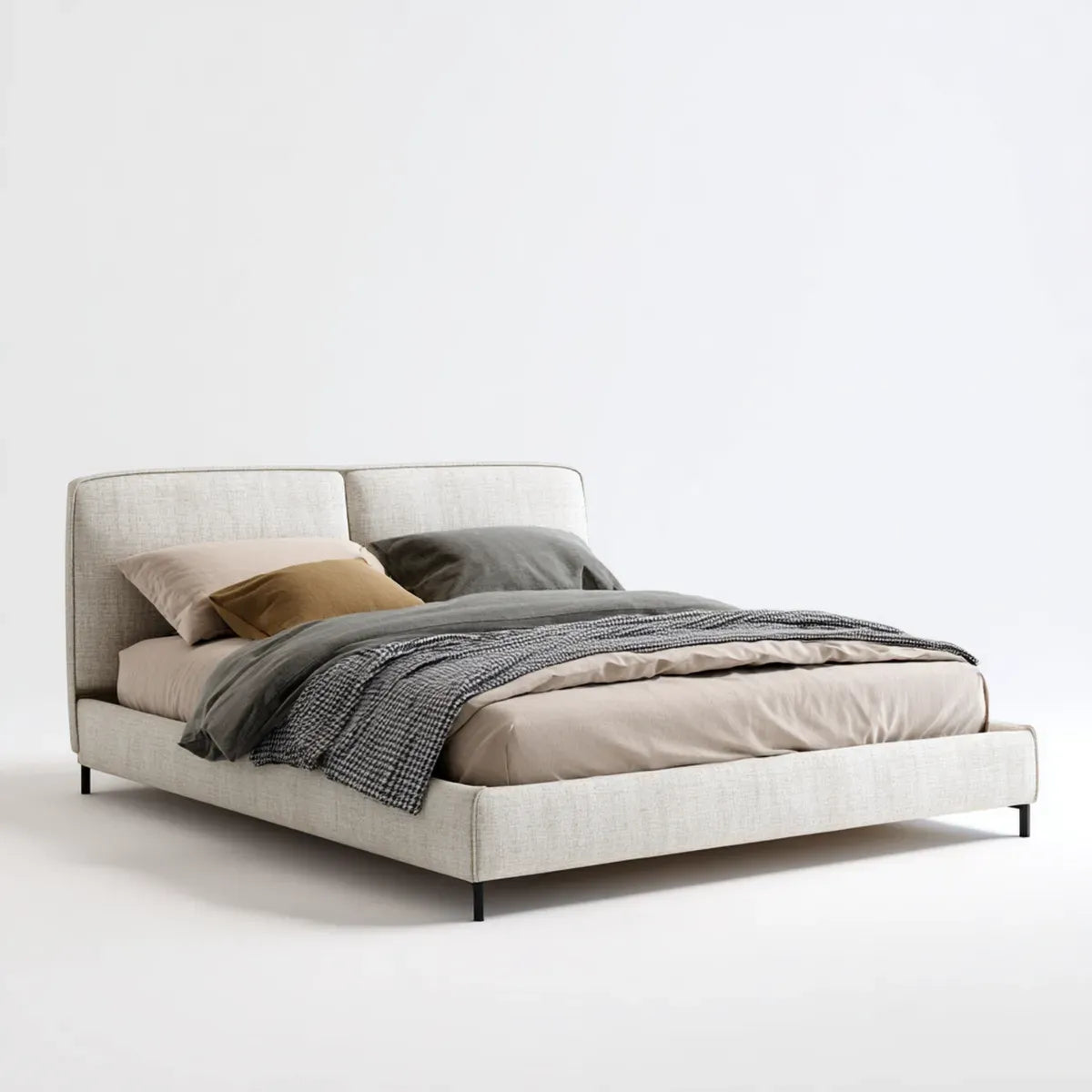 Polsterbett Doppelbett Hellgrau 160 x 200 cm Polyester MDF Rechteckig